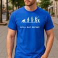 Grill Eat Repeat BBQ Dad Evolution Cookout Men's Casual T-Shirt Royal Blue Grill Eat Repeat BBQ Dad Evolution Cookout Men's Casual T-Shirt Royal Blue