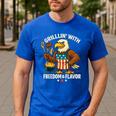 Grillin’ Eagle BBQ Dad 4th Of July Father’s Day Men's Casual T-Shirt Royal Blue