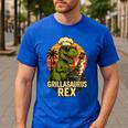 Grilling Dinosaur Grillasaurus T-Rex BBQ Dad Joke Men's Casual T-Shirt Royal Blue