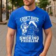 I'm Just A Drinker With A Smoking Problem Grilling BBQ Dad Men's Casual T-Shirt Royal Blue