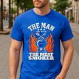 Man Myth Meat Smoker Legend BBQ Dad Men's Casual T-Shirt Royal Blue