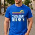 Smoke Meat Not Meth Grilled BBQ Dad Brisket Grilling Men's Casual T-Shirt Royal Blue
