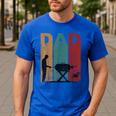 Vintage BBQ Dad Silhouette Father's Day Retro Men's Casual T-Shirt Royal Blue