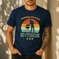 Bbq Dad Cooler Retro Barbecue Grill Fathers Day Daddy Papa Men's Casual T-Shirt Navy