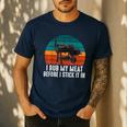 BBQ Dad I Rub My Meat Before I Stick It In Offset Smoker Pit Men's Casual T-Shirt Navy