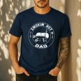 BBQ Dad Smokin Hot Dad Grill Master Fathers Day Raglan Baseball Tee Men's Casual T-Shirt Navy