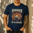 BBQ Dad Smoking Meat Smoker Barbecue Men's Casual T-Shirt Navy