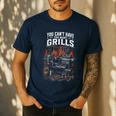BBQ Dad Smoking Meat Smoker Barbecue Smoker Men's Casual T-Shirt Navy