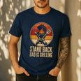 BBQ Dad Stand Back Dad Is Grilling Men's Casual T-Shirt Navy