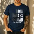 Bold Badass BBQ Dad Gag Fathers Day Husband Birthday Men's Casual T-Shirt Navy