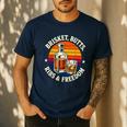 Brisket Butts Ribs And Freedom BBQ Dad Men's Casual T-Shirt Navy