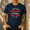 Certified Wiener Slinger BBQ Dad 4th Of July Men's Casual T-Shirt Navy