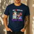 Even A Dad Can Still Be A Baby Girl BBQ Dad Cat Grilling Men's Casual T-Shirt Navy