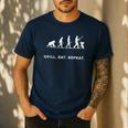 Grill Eat Repeat BBQ Dad Evolution Cookout Men's Casual T-Shirt Navy Grill Eat Repeat BBQ Dad Evolution Cookout Men's Casual T-Shirt Navy