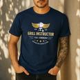 Grill Instructor BBQ Dad – 'Cue Command Op Open Flame Father Men's Casual T-Shirt Navy Grill Instructor BBQ Dad – 'Cue Command Op Open Flame Father Men's Casual T-Shirt Navy