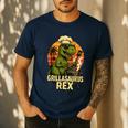 Grilling Dinosaur Grillasaurus T-Rex BBQ Dad Joke Men's Casual T-Shirt Navy