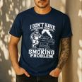 I'm Just A Drinker With A Smoking Problem Grilling BBQ Dad Men's Casual T-Shirt Navy