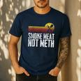 Smoke Meat Not Meth Grilled BBQ Dad Brisket Grilling Men's Casual T-Shirt Navy
