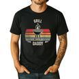 Grill Daddy BBQ Dad Retro Vintage Grilling Graphic Men's Casual T-Shirt Black