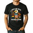 Grillin’ Eagle BBQ Dad 4th Of July Father’s Day Men's Casual T-Shirt Black