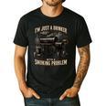 I'm Just A Drinker With A Smoking Problem Grilling BBQ Dads Men's Casual T-Shirt Black