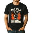 Man Myth Meat Smoker Legend BBQ Dad Men's Casual T-Shirt Black