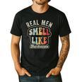 Real Men Smell Like Barbecue Grilling BBQ Dad Graphic Men's Casual T-Shirt Black