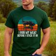 BBQ Dad I Rub My Meat Before I Stick It In Offset Smoker Pit Men's Casual T-Shirt Forest