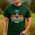 Grill Daddy BBQ Dad Retro Vintage Grilling Graphic Men's Casual T-Shirt Forest
