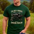 I'm Just A Drinker With A Smoking Problem Grilling BBQ Dads Men's Casual T-Shirt Forest