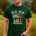 Real Men Smell Like Barbecue Grilling BBQ Dad Graphic Men's Casual T-Shirt Forest