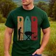 Vintage BBQ Dad Silhouette Father's Day Retro Men's Casual T-Shirt Forest
