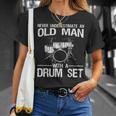 Cool Drummer Art Men Dad Drum Set Player Drum Kit Musician T-Shirt Gifts for Her