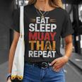 Muay Thai Fighter Eat Sleep Repeat Lifestyle Training T-Shirt Gifts for Her