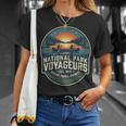 National Park Voyageurs Retro Sunset Canoe Paddling Badge T-Shirt Gifts for Her National Park Voyageurs Retro Sunset Canoe Paddling Badge T-Shirt Gifts for Her