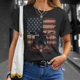 Patriotic Drum Kit Silhouette American Flag T-Shirt Gifts for Her