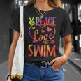 Peace Love Swim Swimming Tie Dye Swimmer Swimming Swim Team T-Shirt Gifts for Her Peace Love Swim Swimming Tie Dye Swimmer Swimming Swim Team T-Shirt Gifts for Her