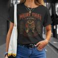 Retro Muay Thai Discipline Thai Boxing Warrior Art T-Shirt Gifts for Her