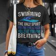 Swimming Only Sport Where The Coach Swimmer Swim Team T-Shirt Gifts for Her Swimming Only Sport Where The Coach Swimmer Swim Team T-Shirt Gifts for Her