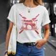 Drum Kit Percussion For Drummer Percussionist Musician T-Shirt Gifts for Her