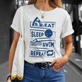 Eat Sleep Swimming Repeat Swimming T-Shirt Gifts for Her