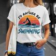 I'd Rather Be Swimming Retro Swim Swimmer T-Shirt Gifts for Her