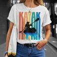Kayaking Kayak Retro Art Canoe Raglan Baseball Tee T-Shirt Gifts for Her