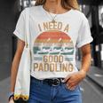 I Need A Good Paddling Retro Sunset Canoe Raglan Baseball Tee T-Shirt Gifts for Her