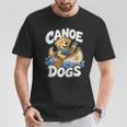 Canoe Dogs Golden Retriever Paddling Graphic T-Shirt Unique Gifts
