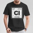 Chlorine Periodic Table Symbol Chemistry Swimming Dive T-Shirt Unique Gifts