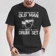 Cool Drummer Art Men Dad Drum Set Player Drum Kit Musician T-Shirt Unique Gifts