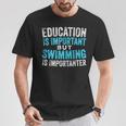 Education Is Important But Swimming Is Importanter Swimmer T-Shirt Unique Gifts Education Is Important But Swimming Is Importanter Swimmer T-Shirt Unique Gifts