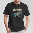 Lakes Lake Ontario Fishing Canoe Lighthouse Outdoor T-Shirt Unique Gifts
