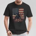 Patriotic Drum Kit Silhouette American Flag T-Shirt Unique Gifts